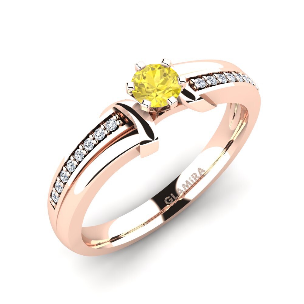 14ct Rose Gold Yellow Sapphire Engagement Ring Mirabella