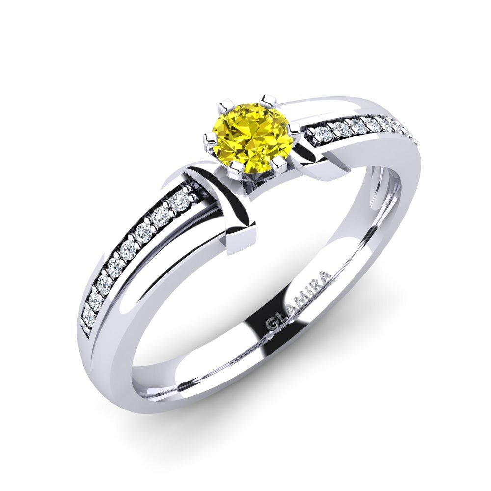 950 Platinum Yellow Diamond Engagement Ring Mirabella