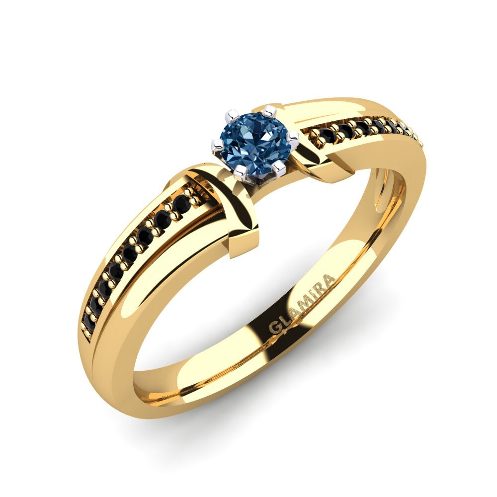 18k Oro Amarillo & Blanco Anillo de compromiso Mirabella 0.16crt