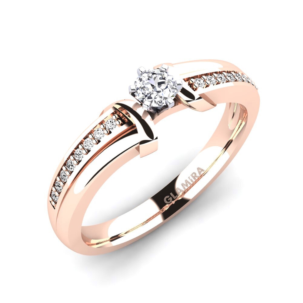 9ct Rose / White Gold Moissanite Engagement Ring Mirabella 0.16crt