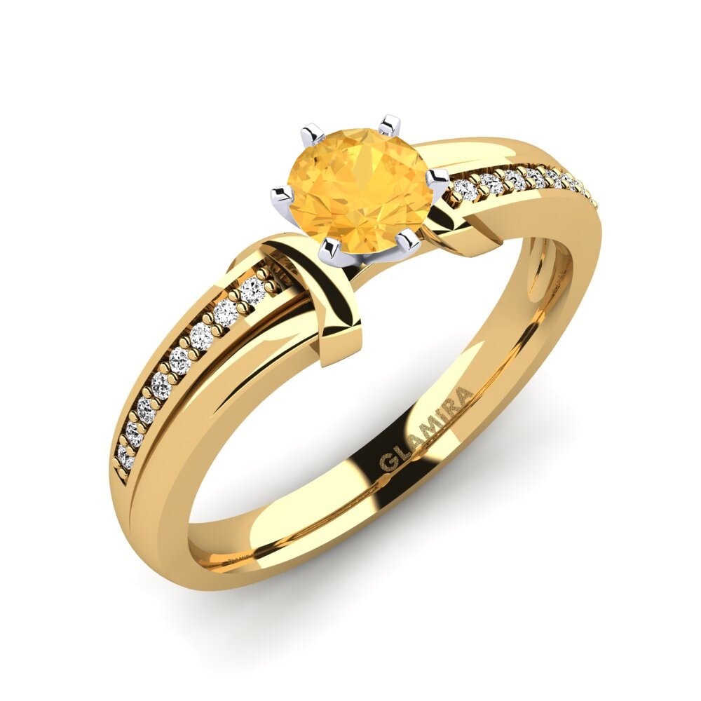 14ct Yellow / White Gold Citrine Engagement Ring Mirabella 0.5crt