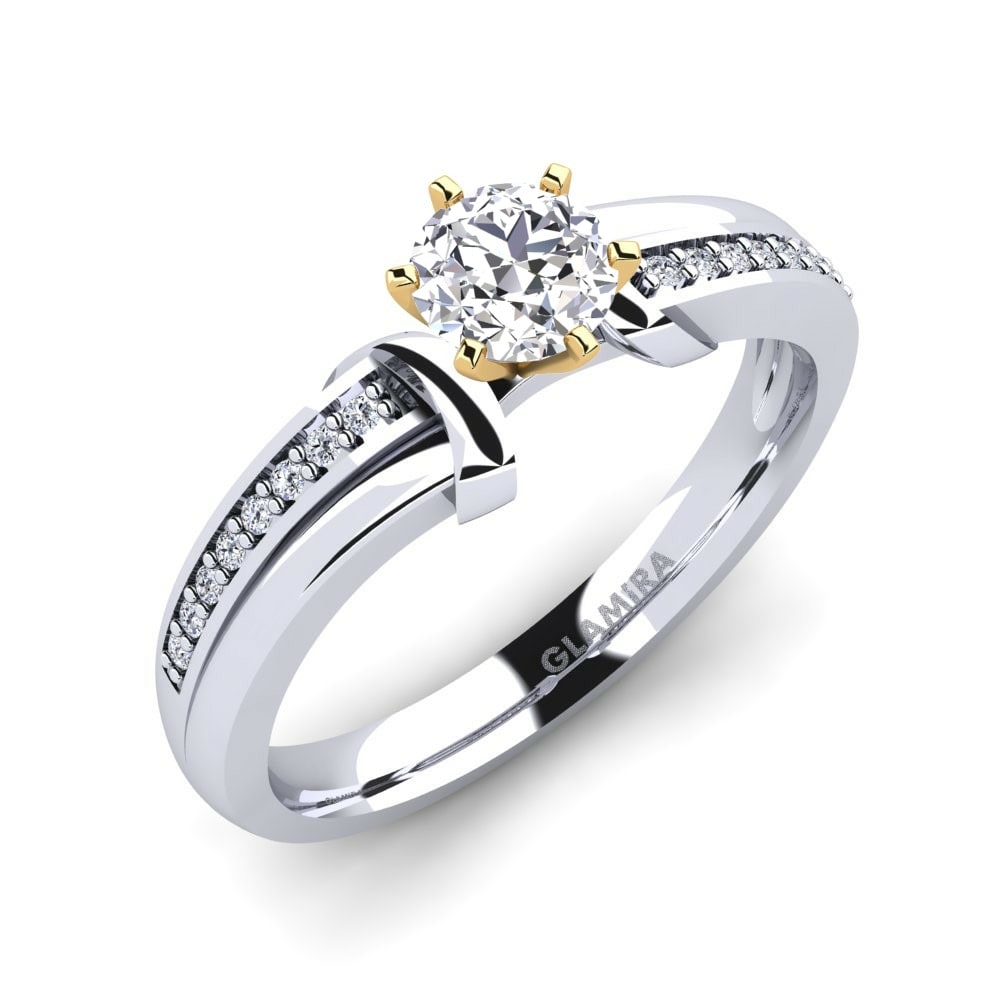 18k White & Yellow Gold Engagement Ring Mirabella 0.5crt
