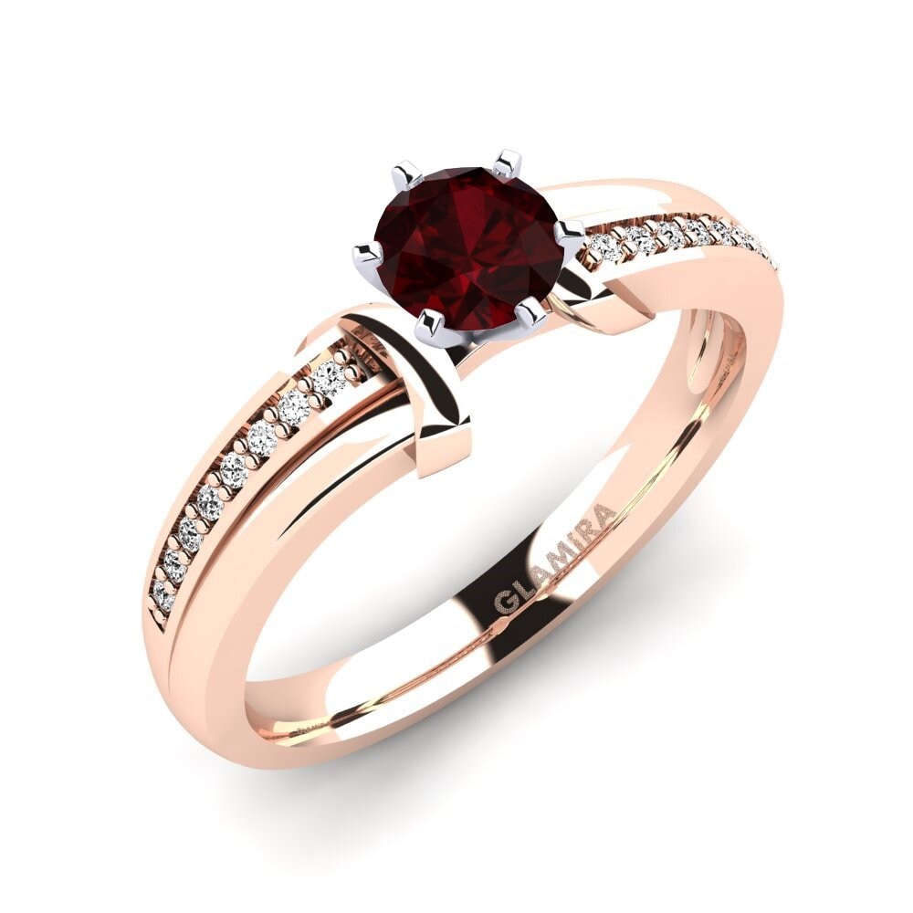 14ct Rose / White Gold Garnet Engagement Ring Mirabella 0.5crt