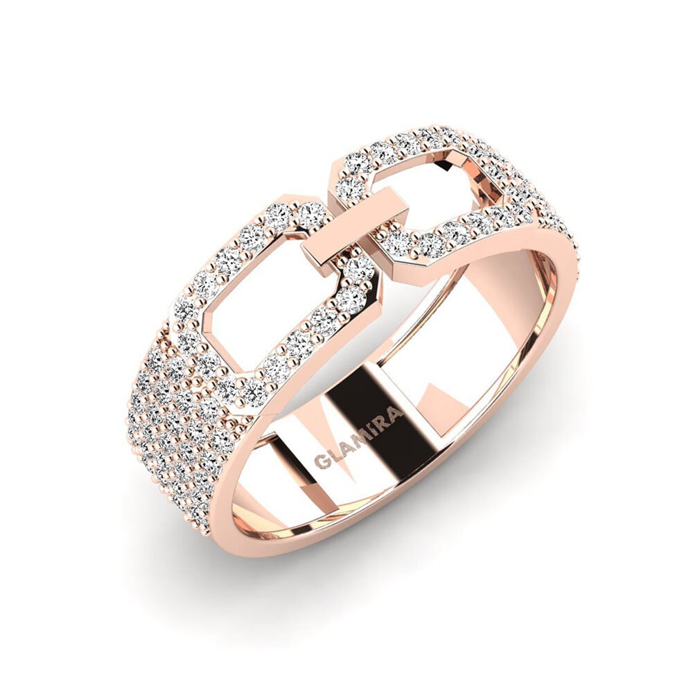14k Oro Rosa Moissanita Anillo Miraklo