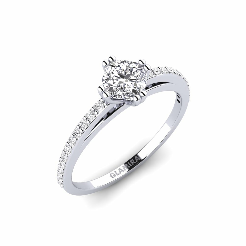 Solitaire Pave Engagement Rings Miramas 585 White Gold Lab Grown Diamond