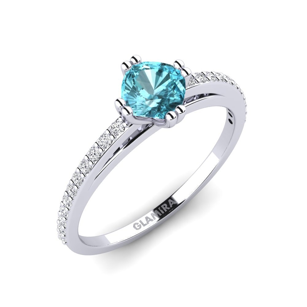 Blue Zircon Engagement Ring Miramas
