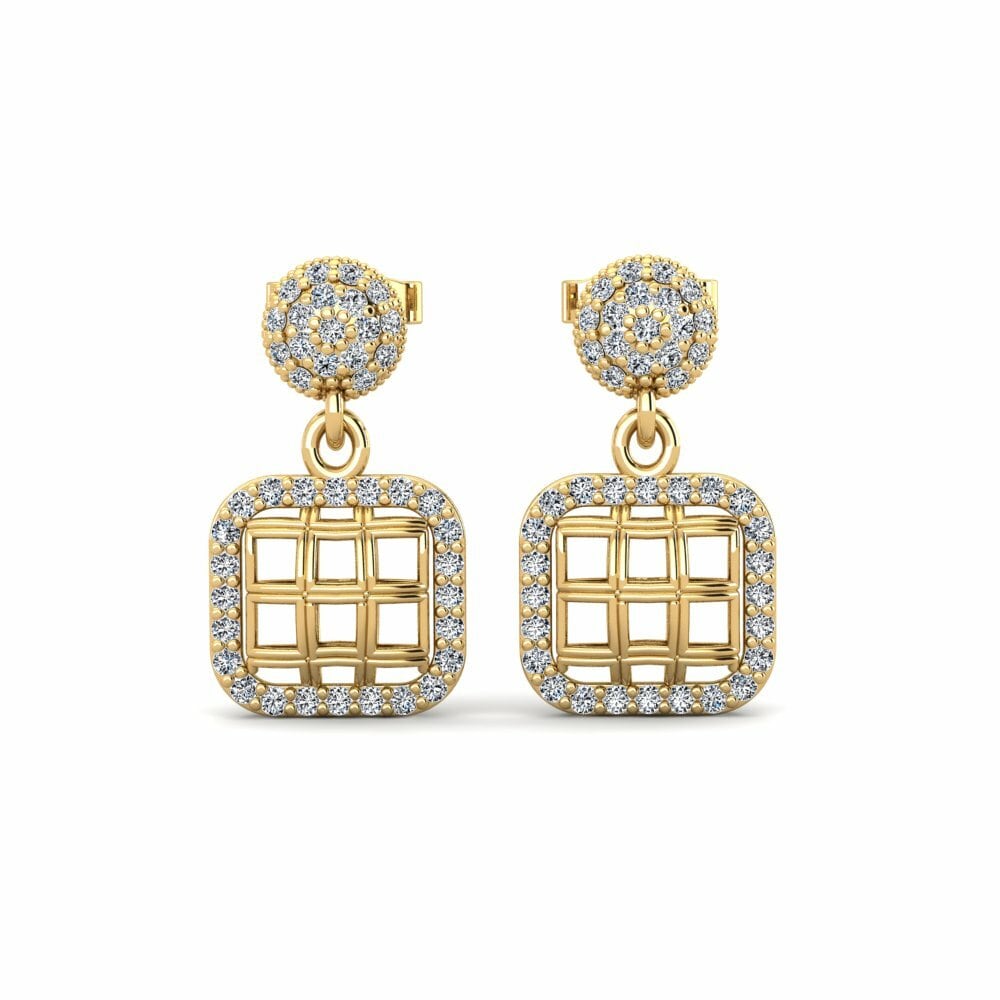 Or Jaune 14k Boucle d'oreille femme Mireille