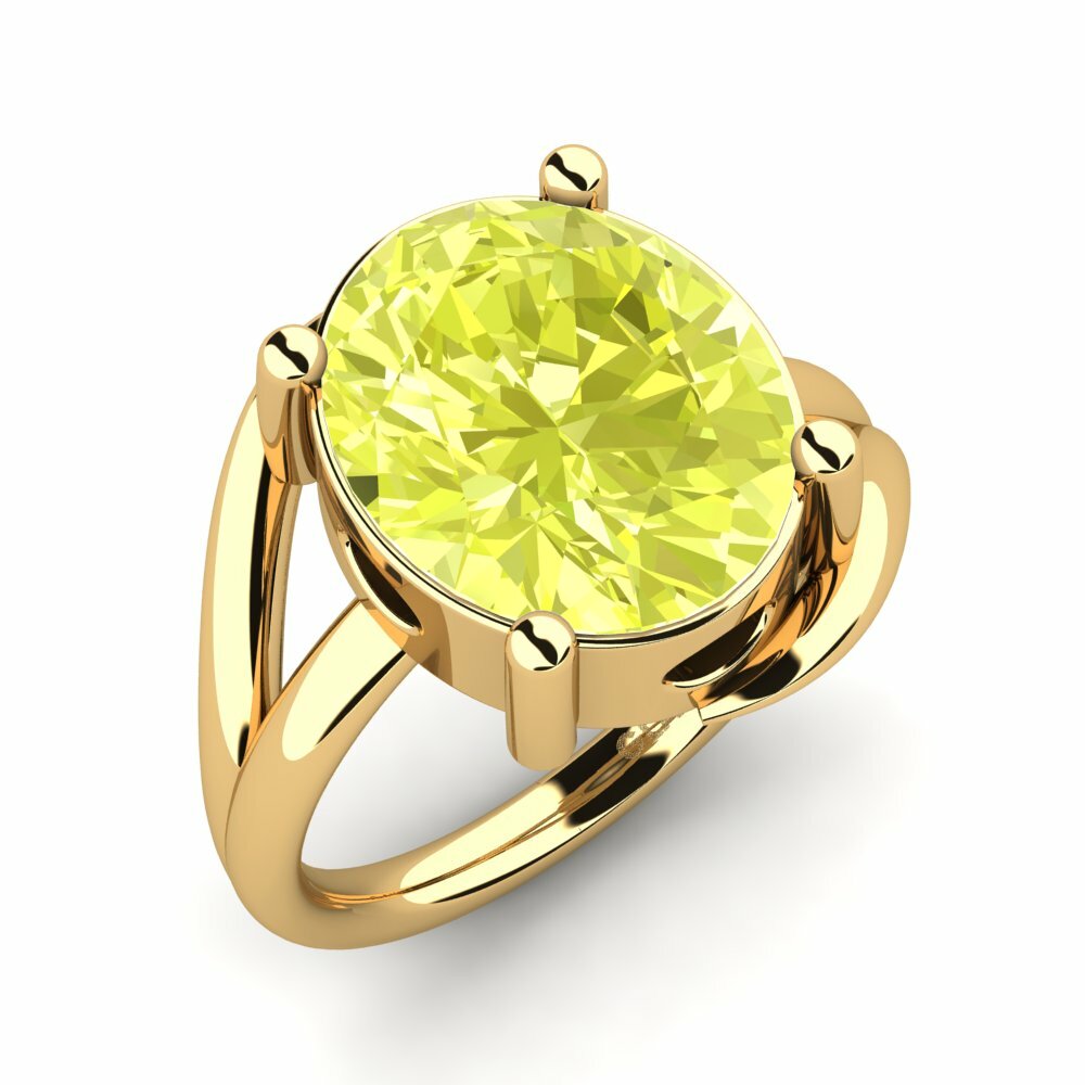Or Jaune 14k Quartz Citron Bague Mirjana