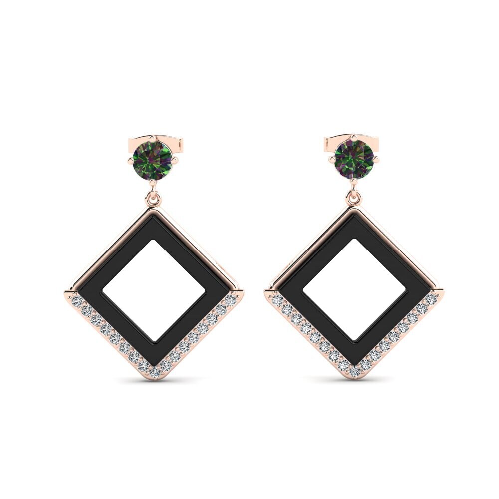 18ct Rose Gold Mystic Topaz Women's Earring Miron