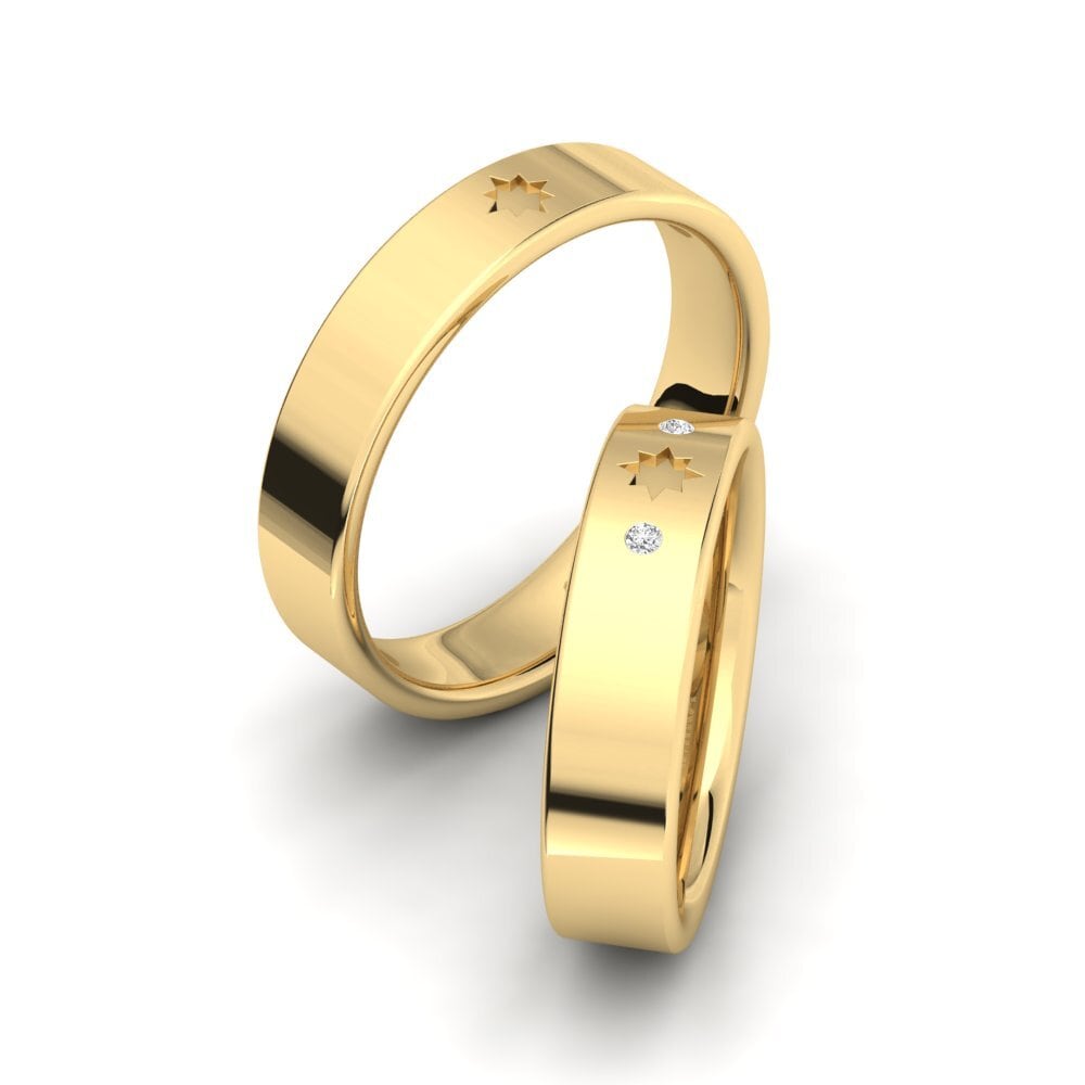 14ct Yellow Gold White sapphire Ring Mirona SET
