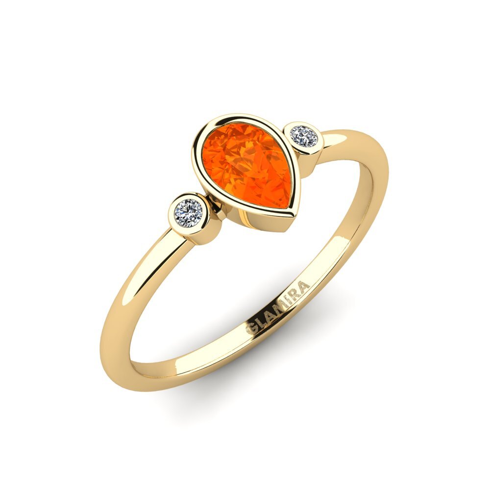 Fire Opal Engagement Ring Mirr