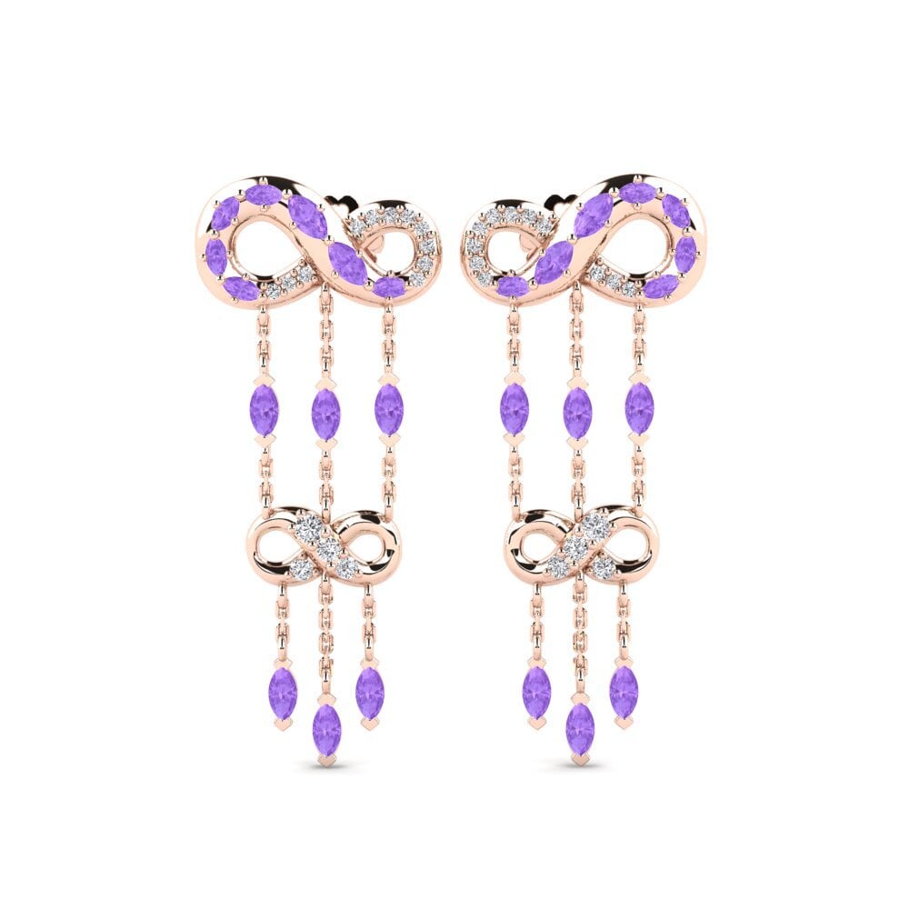 9ct Rose Gold Amethyst Women's Earring Mirth