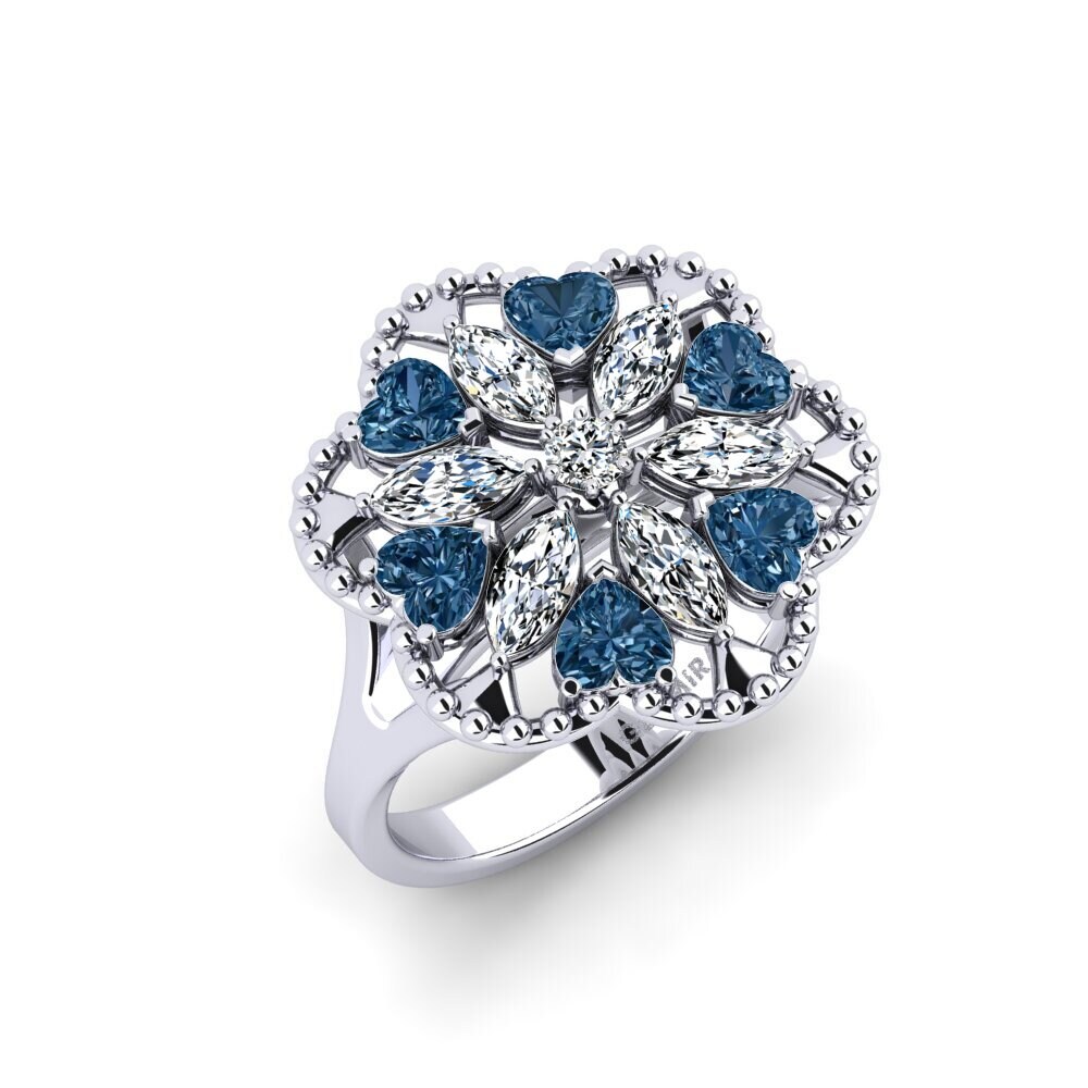 950 Platinum Blue Diamond Ring Misbinde