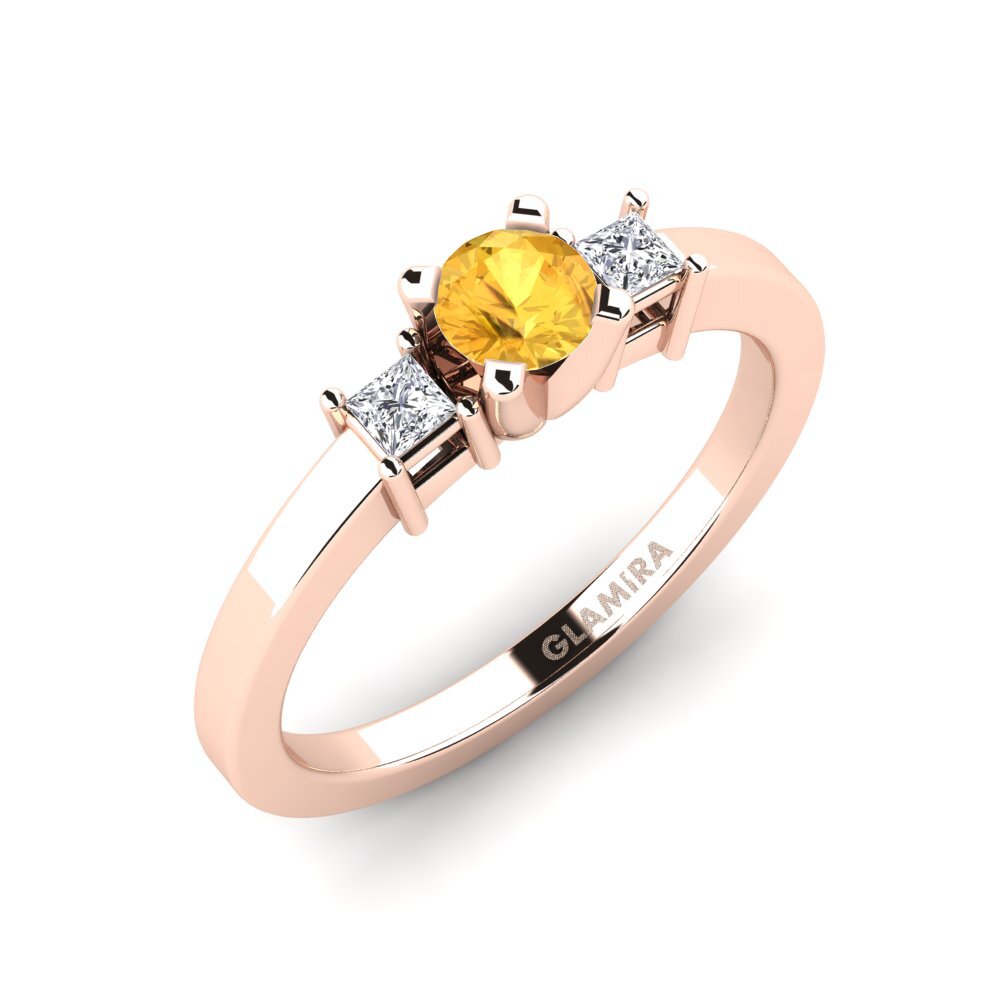 9k Rose Gold Citrine Engagement Ring Mitch