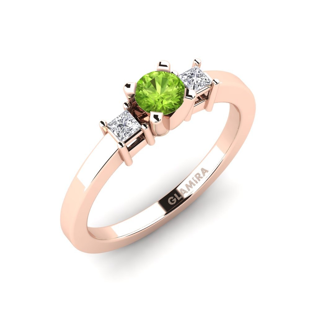 9k Rose Gold Peridot Engagement Ring Mitch