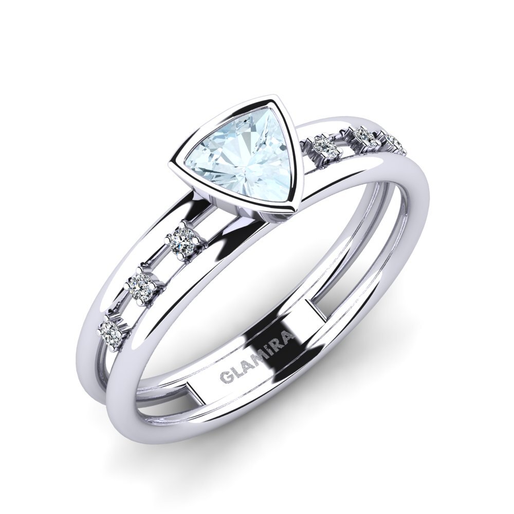 Trillion Aquamarine Engagement Ring Mitzies