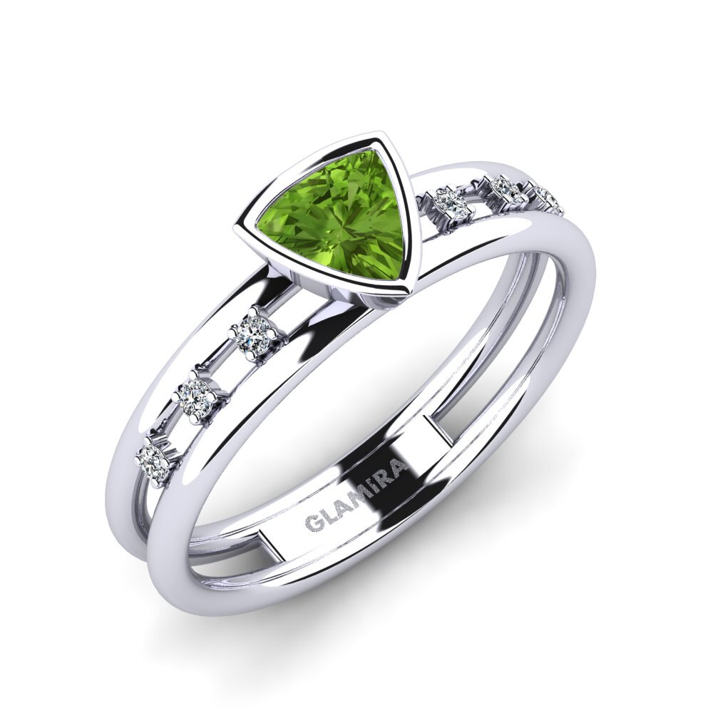 Trillion Peridot Engagement Ring Mitzies