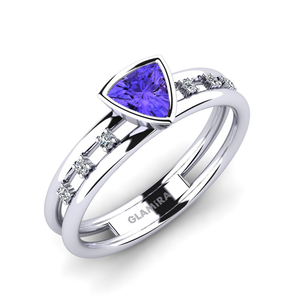 Trillion Tanzanite Engagement Ring Mitzies
