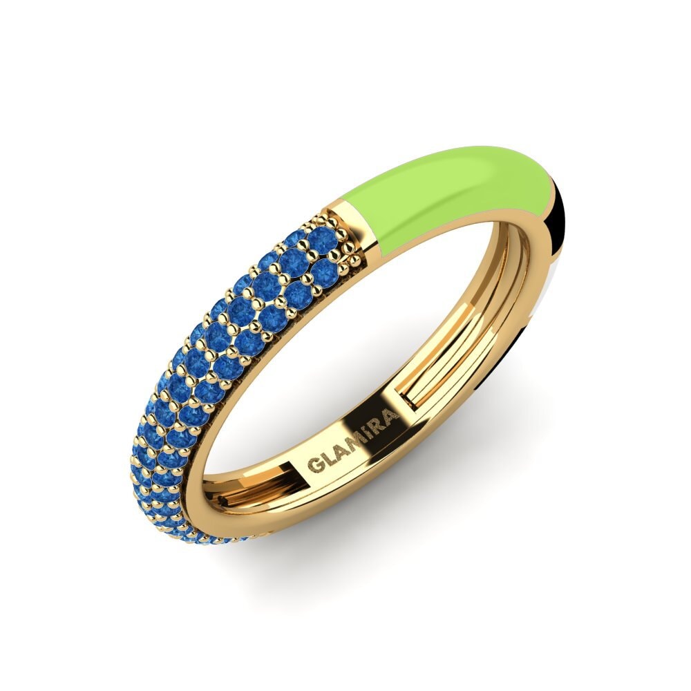 Zircônia azul escuro Anel Mixte