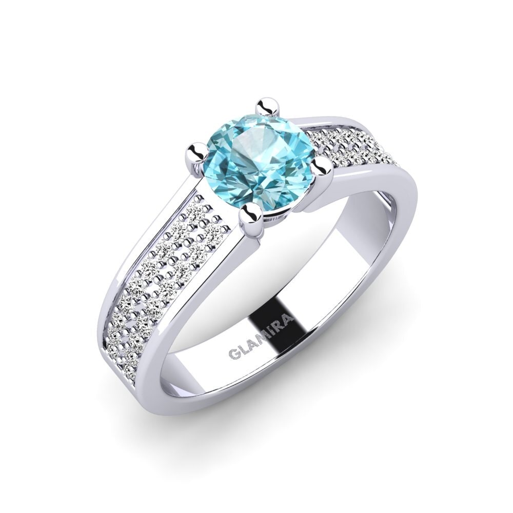 Blauer Zirkon Verlobungsring Miyake
