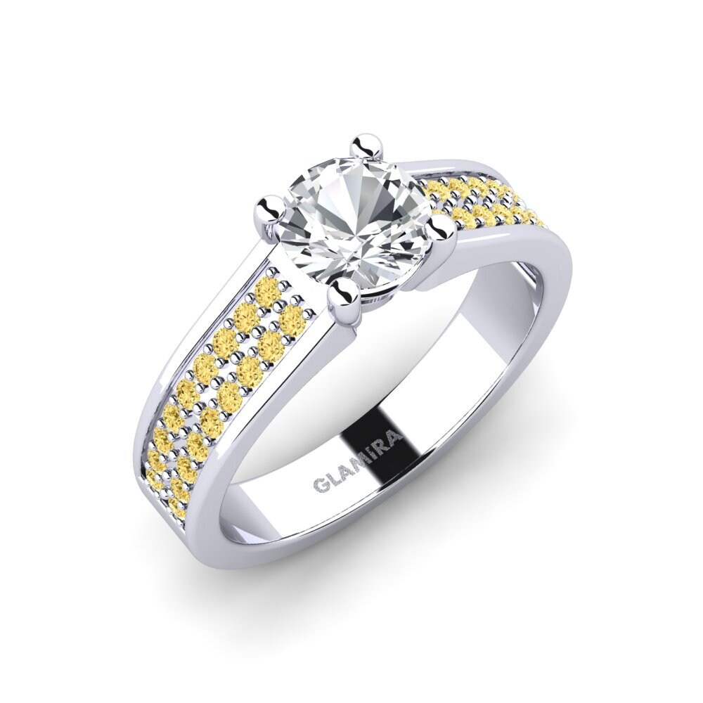 Hvid Zirkon Forlovelsesring Miyake