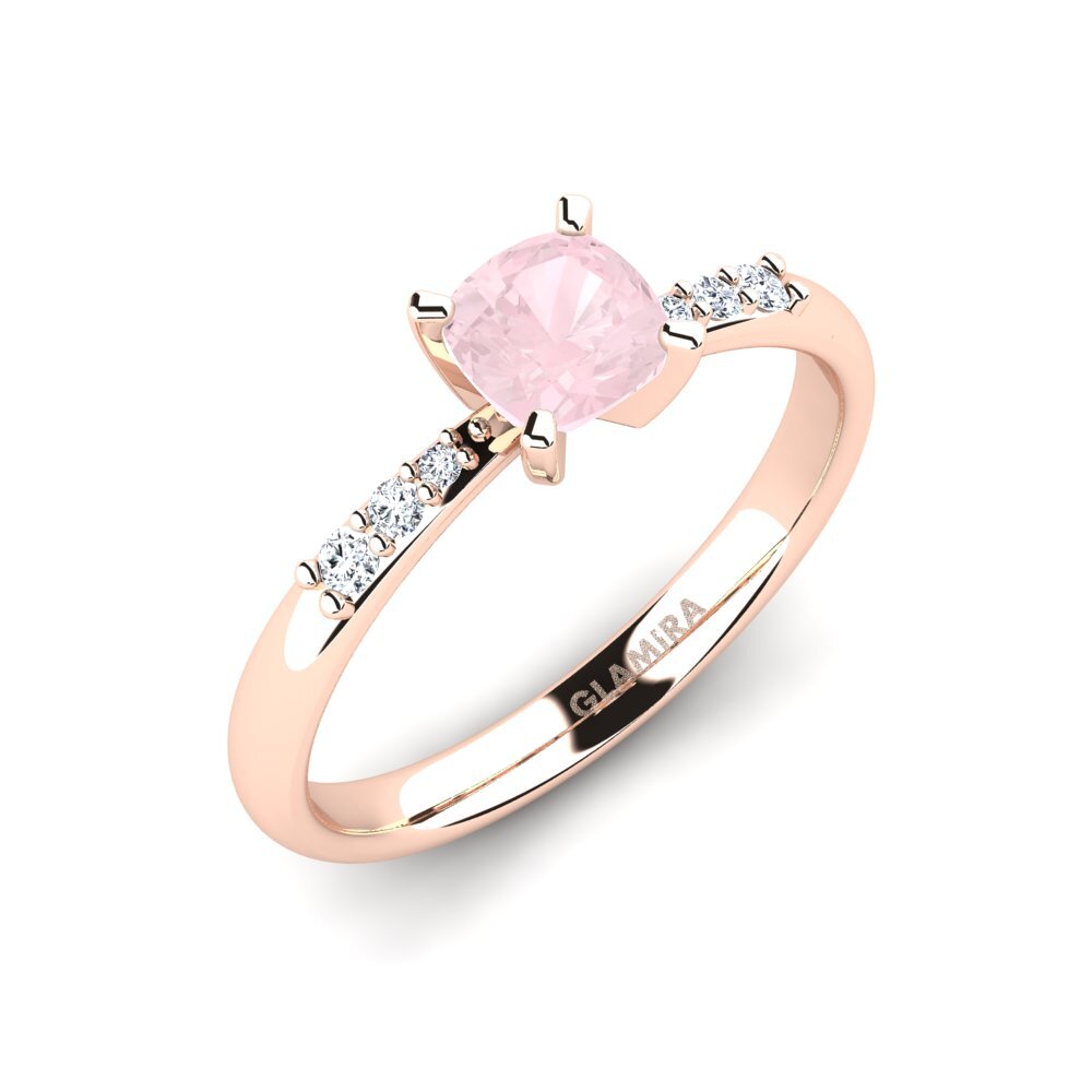 14ct Rose Gold Rose Quartz Engagement Ring Miyesha