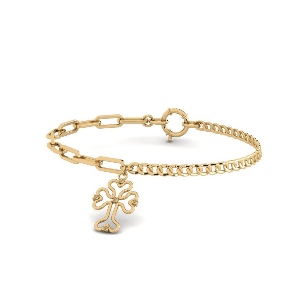 Brown Diamond Paperclip Bracelet Mized