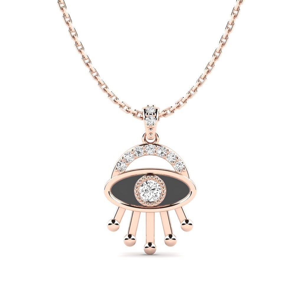 14k Oro Rosa Moissanita Colgante de Mujer Mken