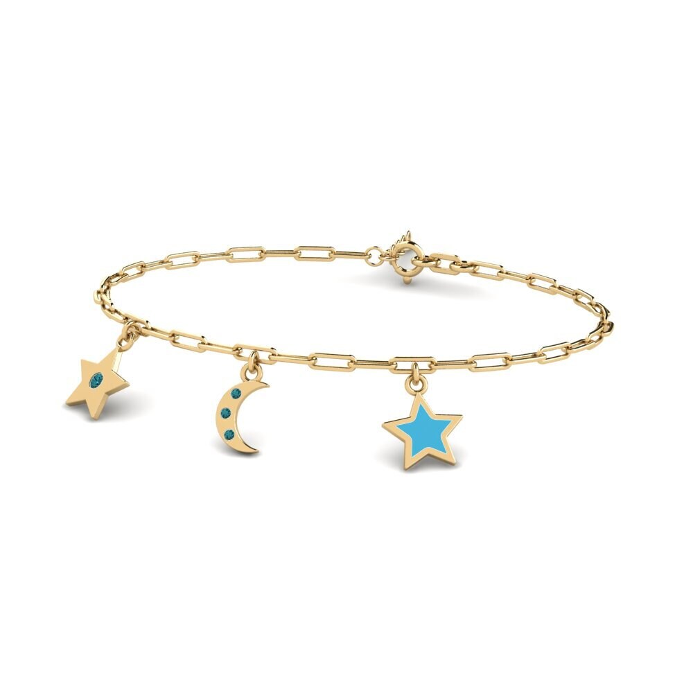 Blue Diamond Paperclip Bracelet Mmunco
