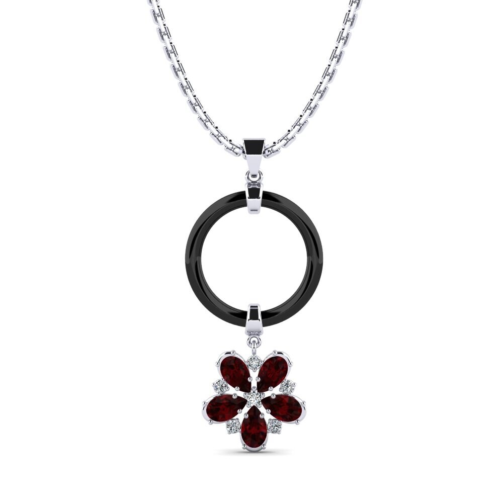 950 Platinum Garnet Women's Pendant Moberly