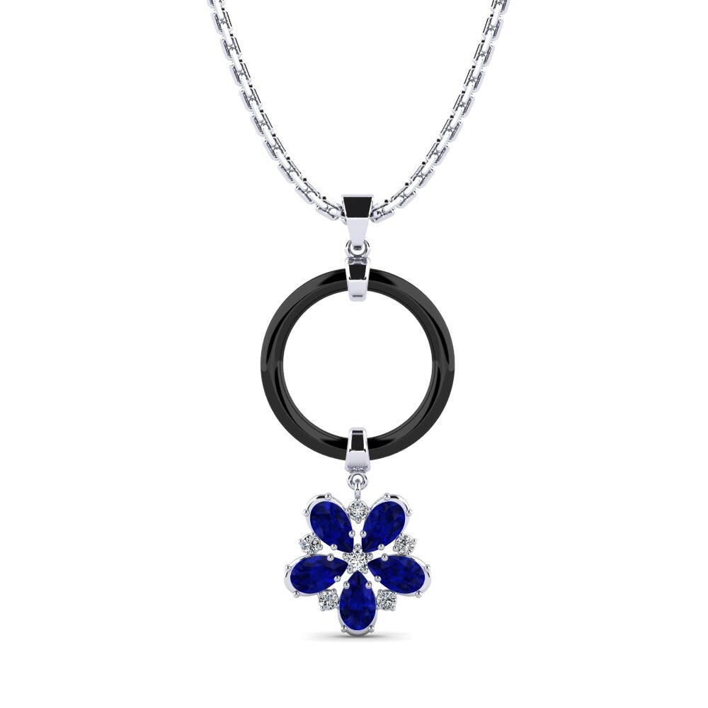 White Silver Sapphire Women's Pendant Moberly