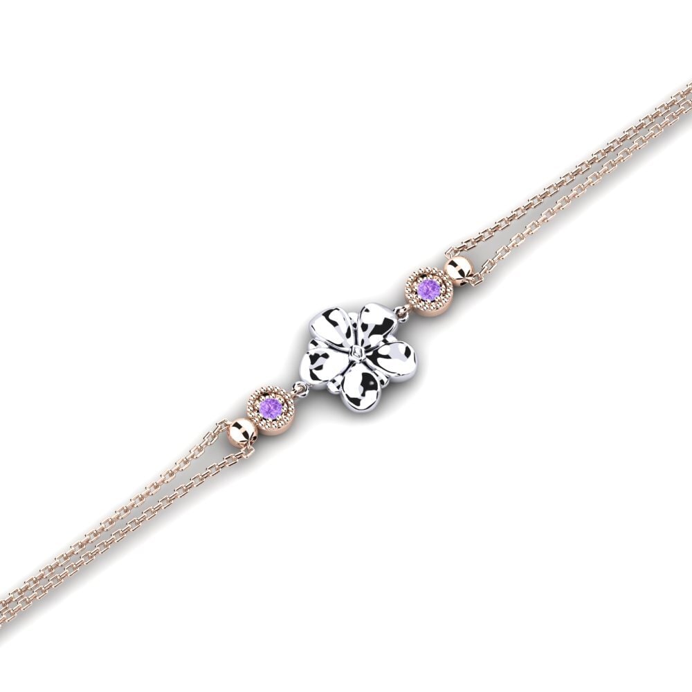 9ct Rose & White Gold Amethyst Women's Bracelet Mobiliers