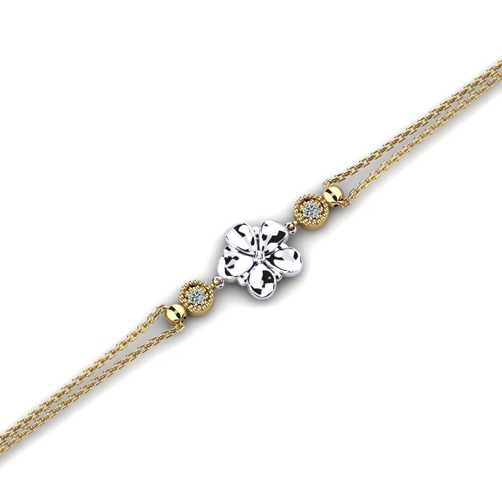 9ct Yellow & White Gold Zirconia Women's Bracelet Mobiliers
