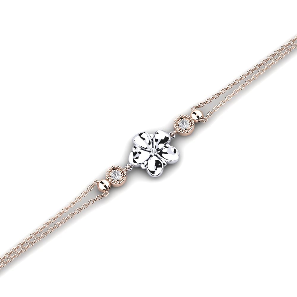 9ct Rose & White Gold Lab Grown Diamond Women's Bracelet Mobiliers