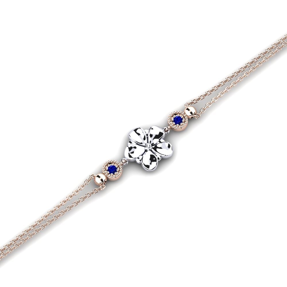 9ct Rose & White Gold Sapphire Women's Bracelet Mobiliers