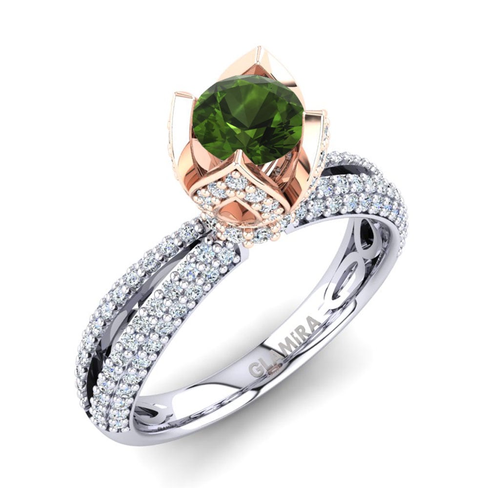 Green Tourmaline Engagement Ring Queen