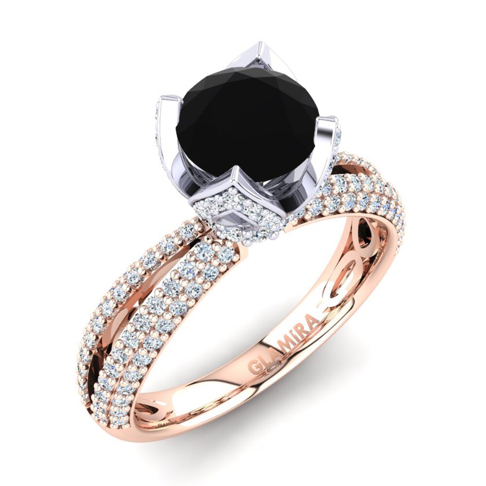 Black Onyx Engagement Ring Queen 1.0 crt