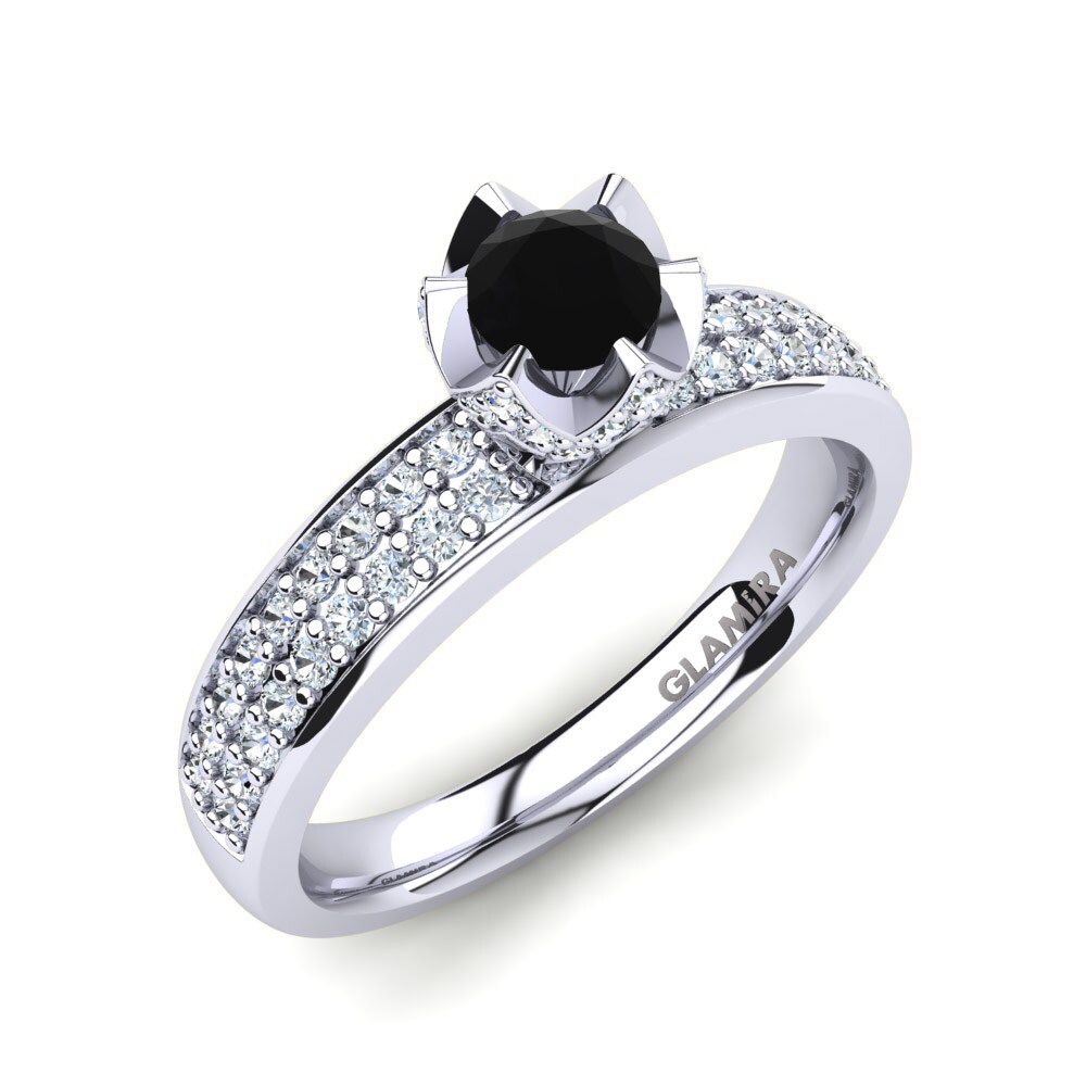 Black Onyx Engagement Ring Morisa 0.25 crt