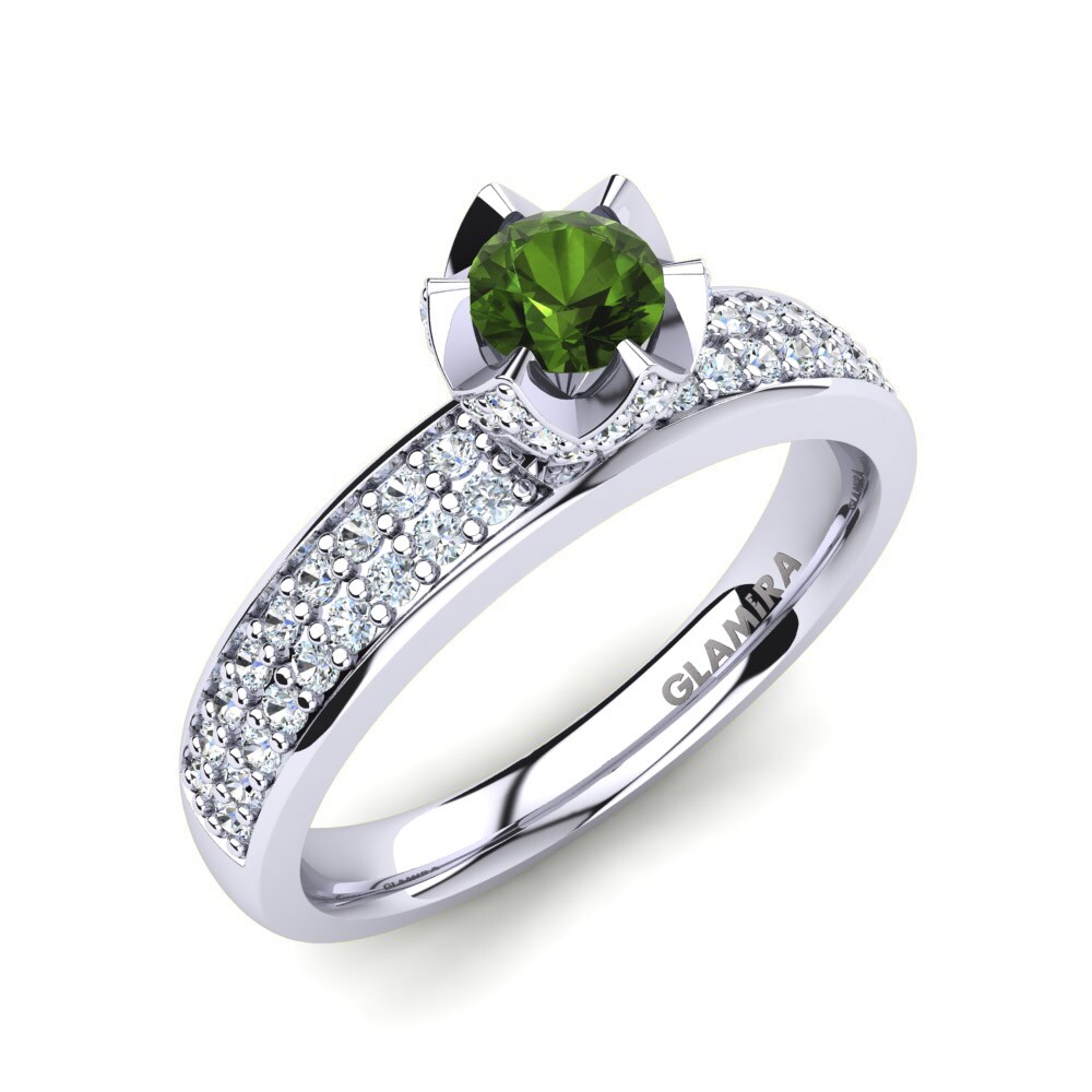 Green Tourmaline Engagement Ring Morisa 0.25 crt