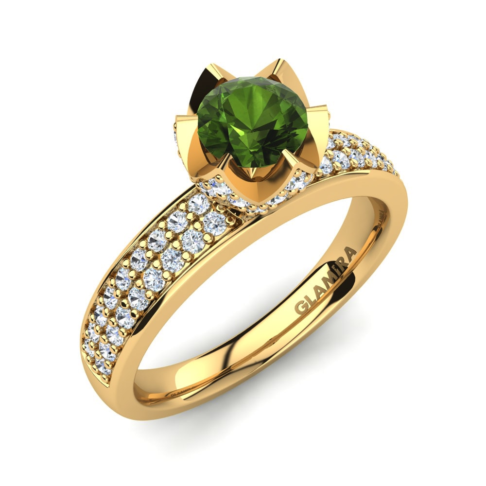 Green Tourmaline Engagement Ring Morisa