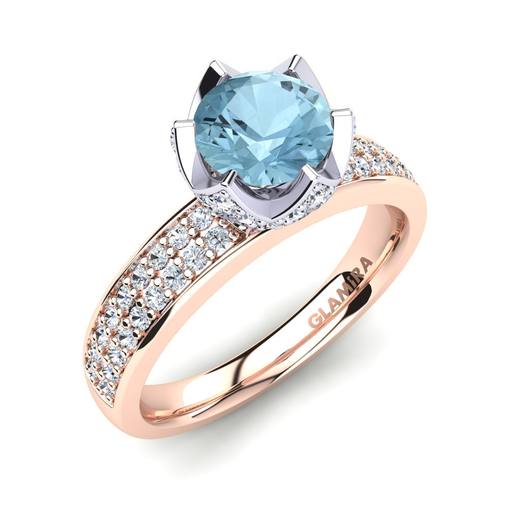 Rund Aquamarin Ring Morisa 0.8 crt