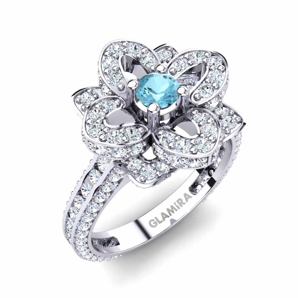 Aquamarine Engagement Ring Rosanna 0.16 crt