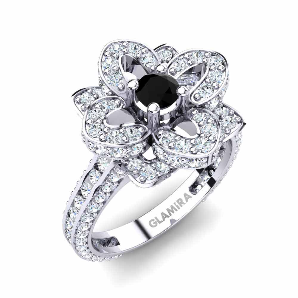 Black Onyx Engagement Ring Rosanna 0.16 crt