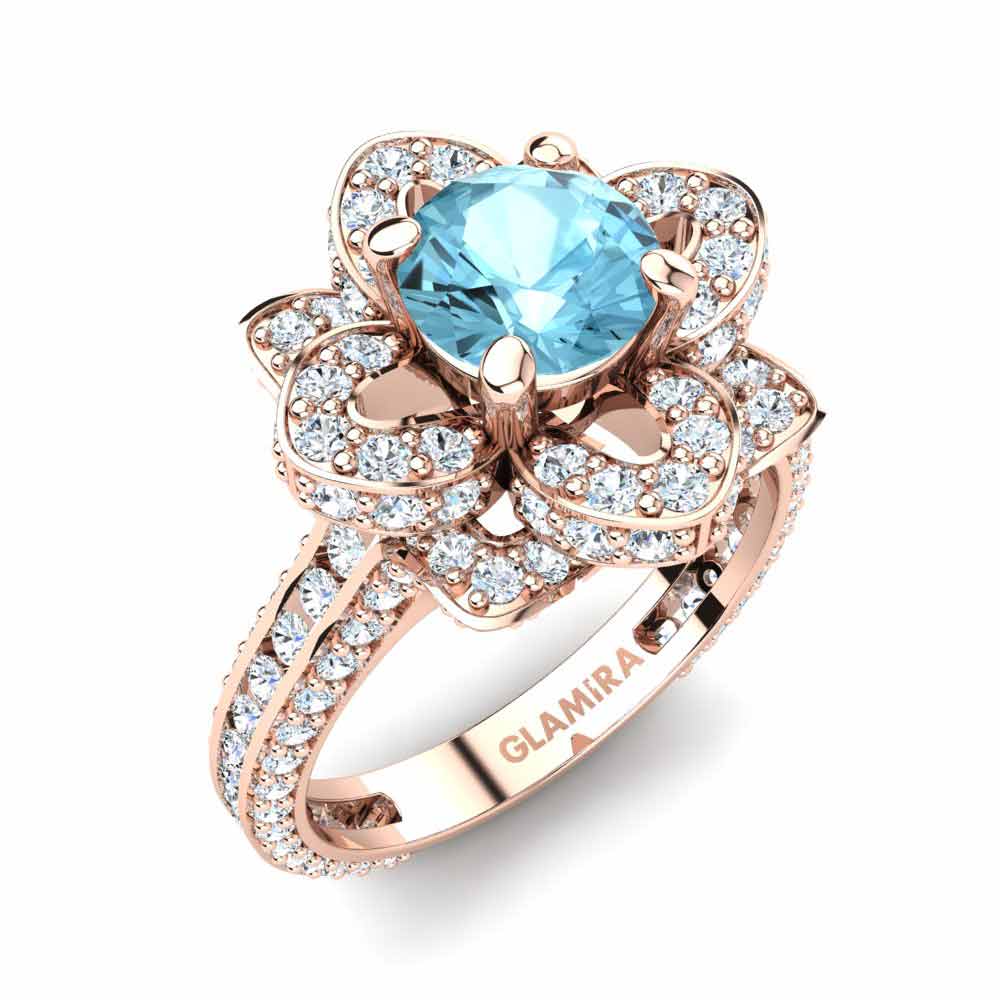 Rund Aquamarin Ring Rosanna 0.8 crt