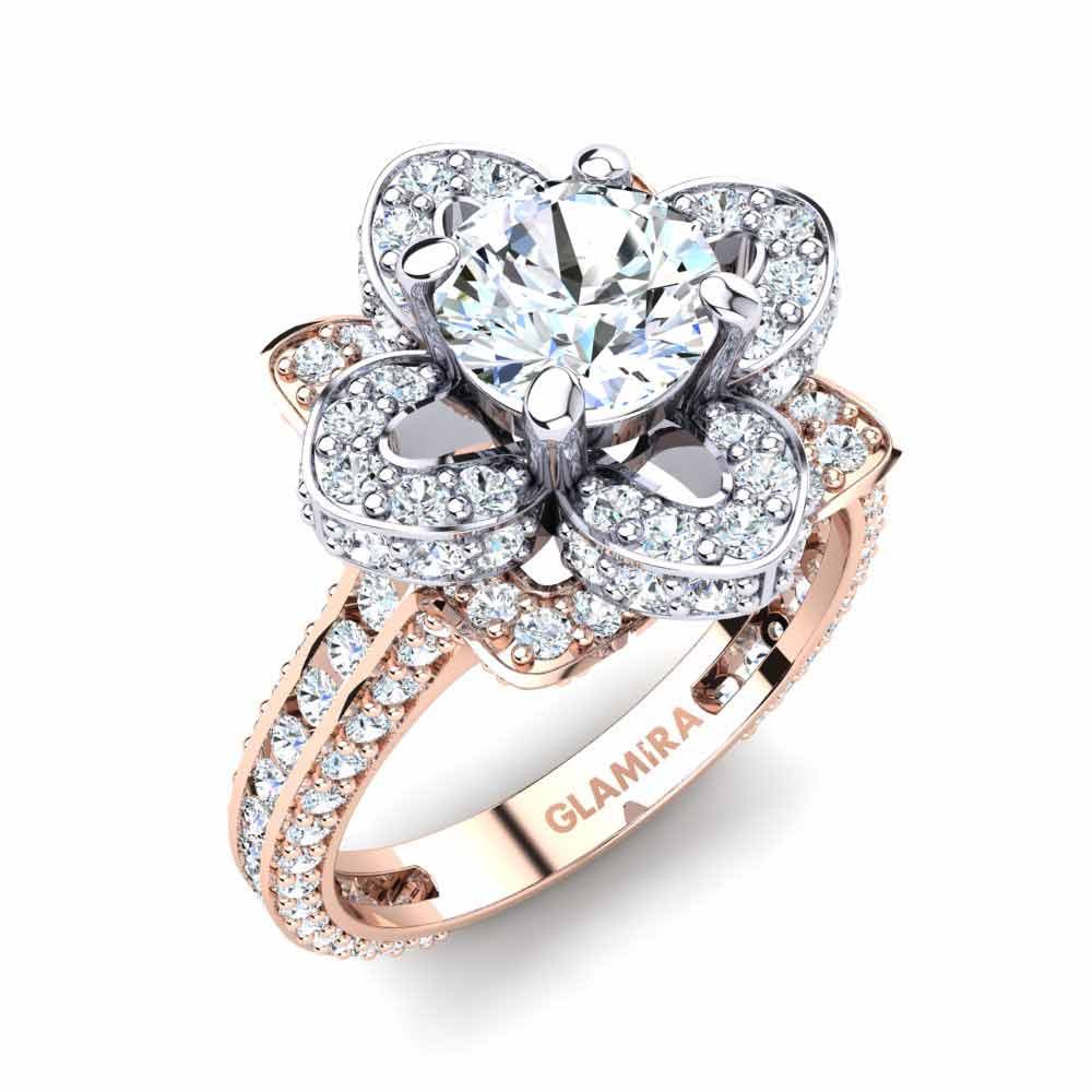 14ct Rose & White Gold Ring Rosanna 0.8 crt