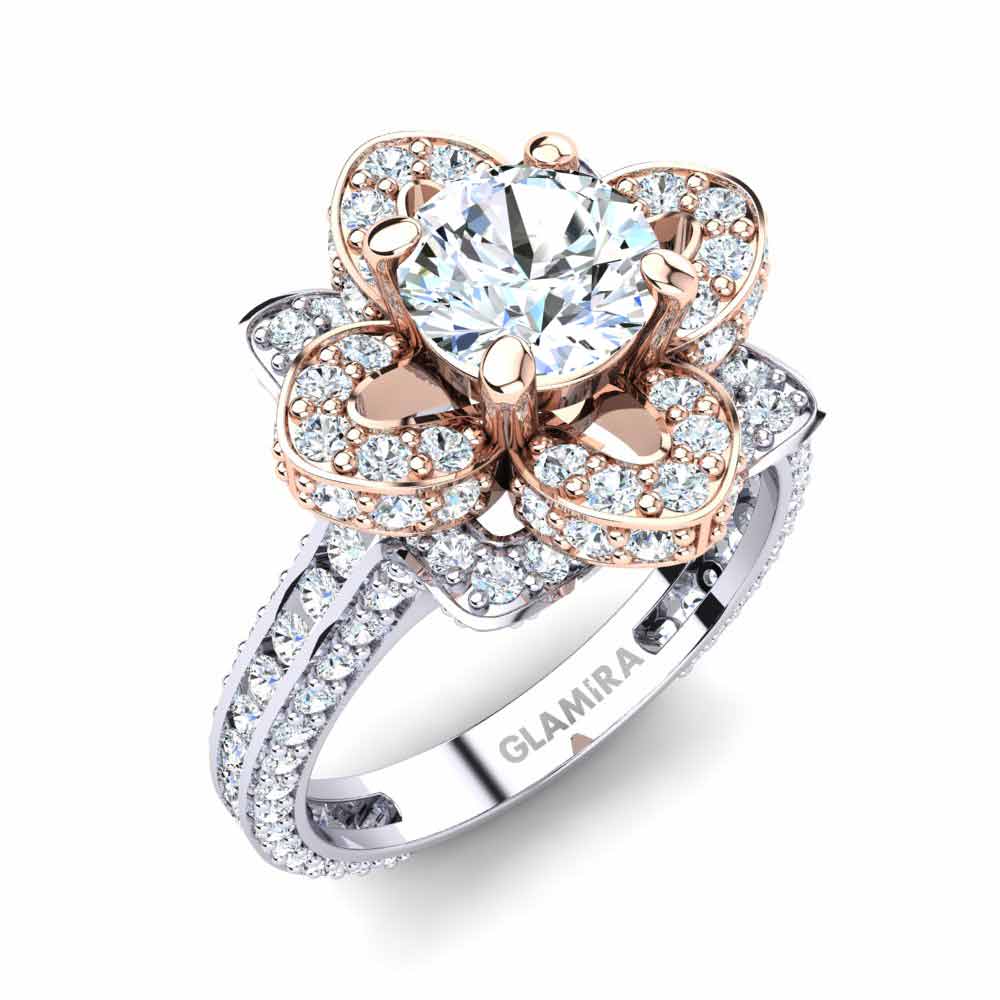 14ct White & Rose Gold Ring Rosanna 0.8 crt