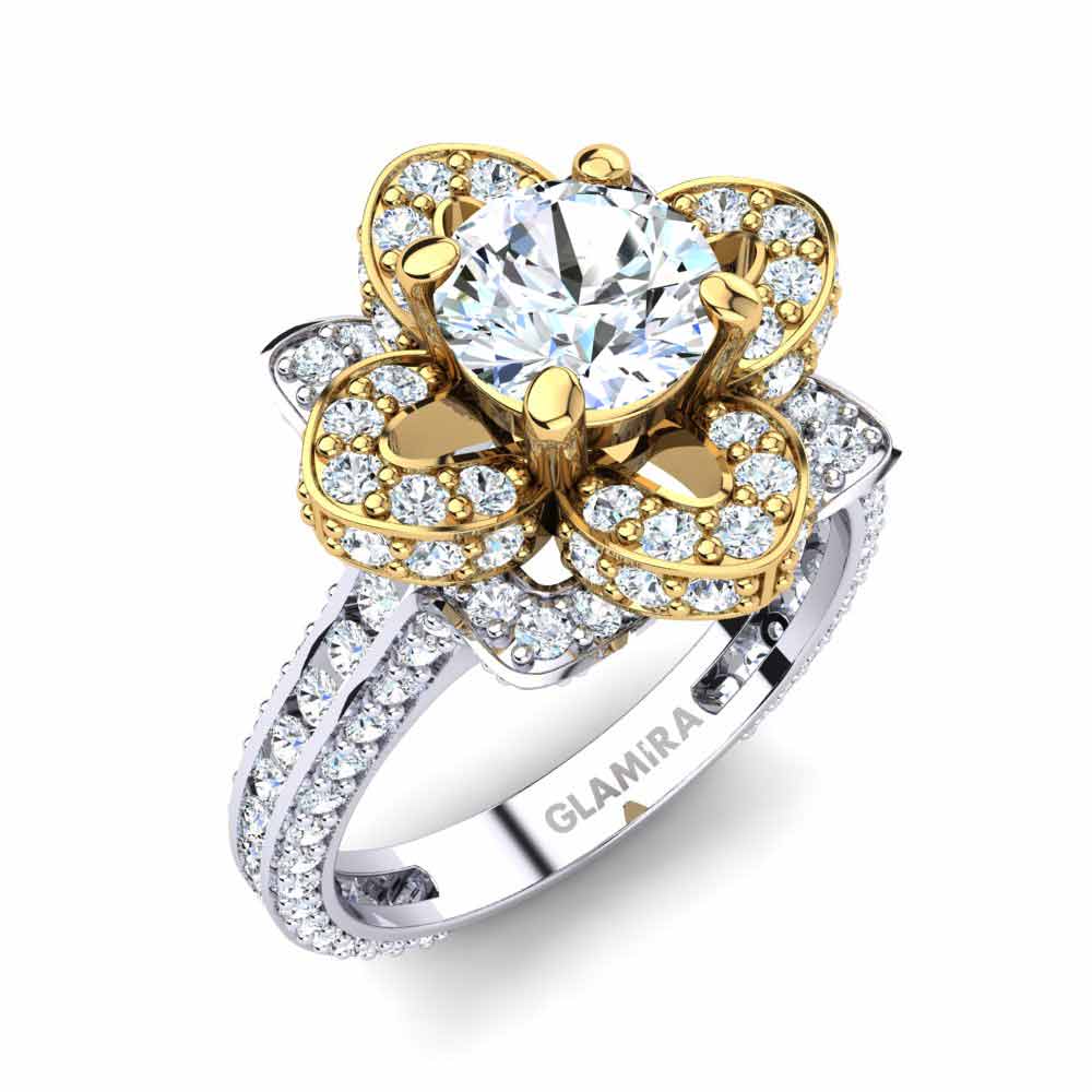 14ct White & Yellow Gold Ring Rosanna 0.8 crt
