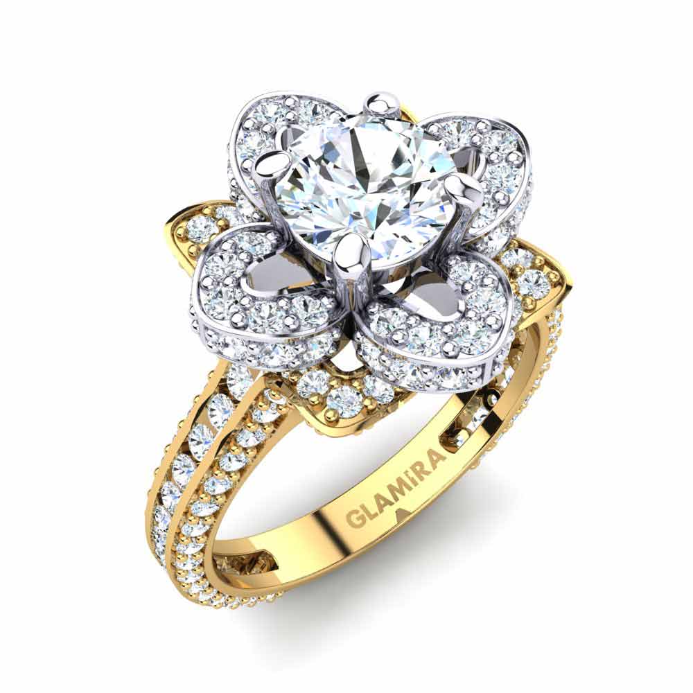 14ct Yellow & White Gold Ring Rosanna 0.8 crt