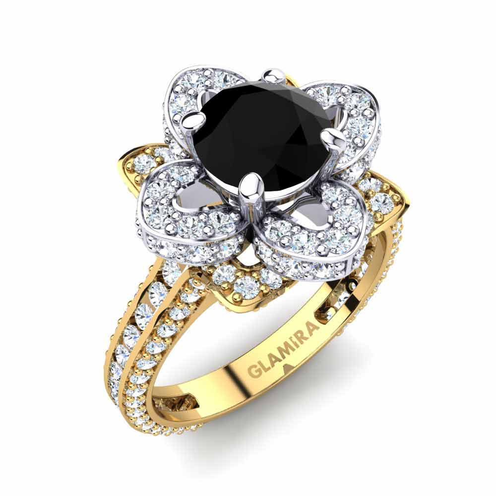 18k Oro Amarillo & Blanco Anillo de compromiso Rosanna 1.0 crt