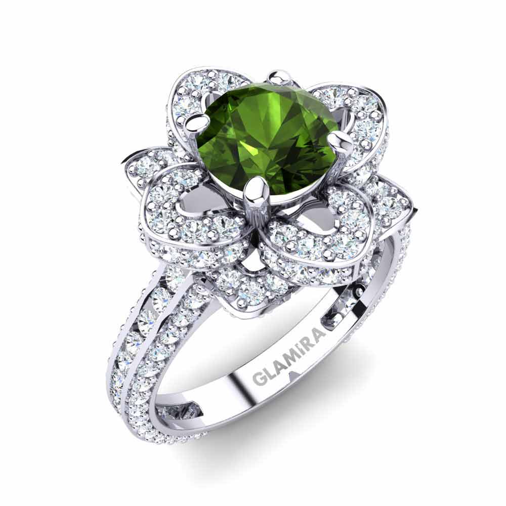 Green Tourmaline Engagement Ring Rosanna 1.0 crt